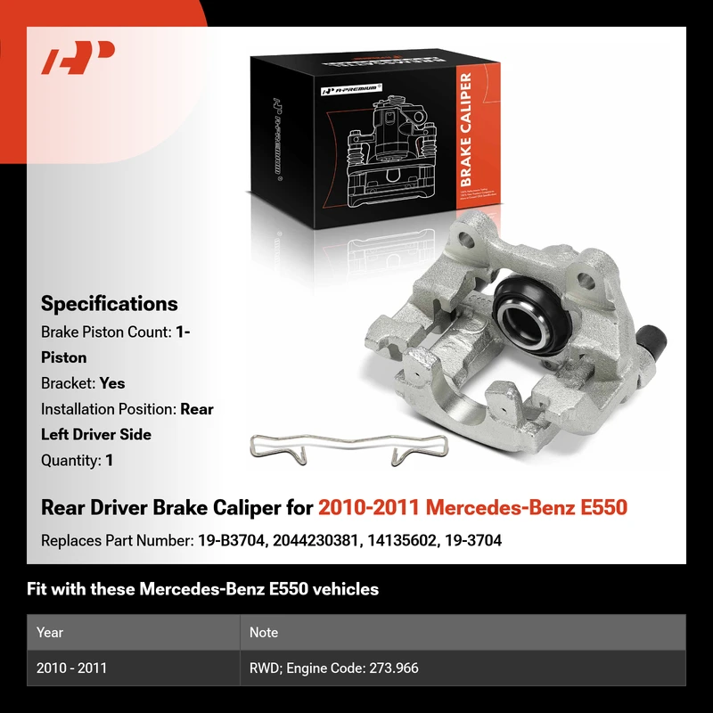 Rear Driver Brake Caliper for 2010-2011 Mercedes-Benz E550