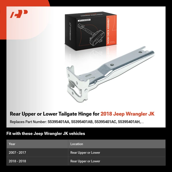 Rear Upper or Lower Tailgate Hinge for 2018 Jeep Wrangler JK