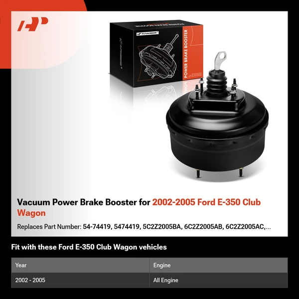 Vacuum Power Brake Booster for 2002-2005 Ford E-350 Club Wagon