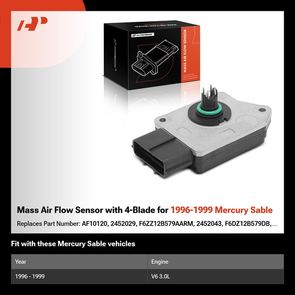 Mass Air Flow Sensor with 4-Blade for 1996-1999 Mercury Sable
