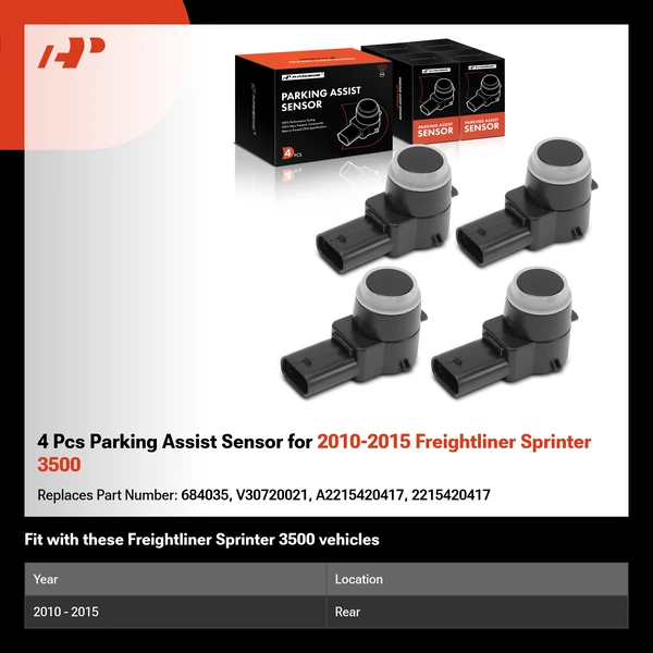 4 Pcs Parking Assist Sensor for 2010-2015 Freightliner Sprinter 3500
