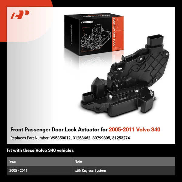 Front Passenger Door Lock Actuator for 2005-2011 Volvo S40