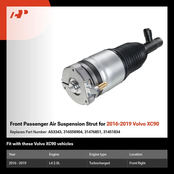 Front Passenger Air Suspension Strut for 2016-2019 Volvo XC90