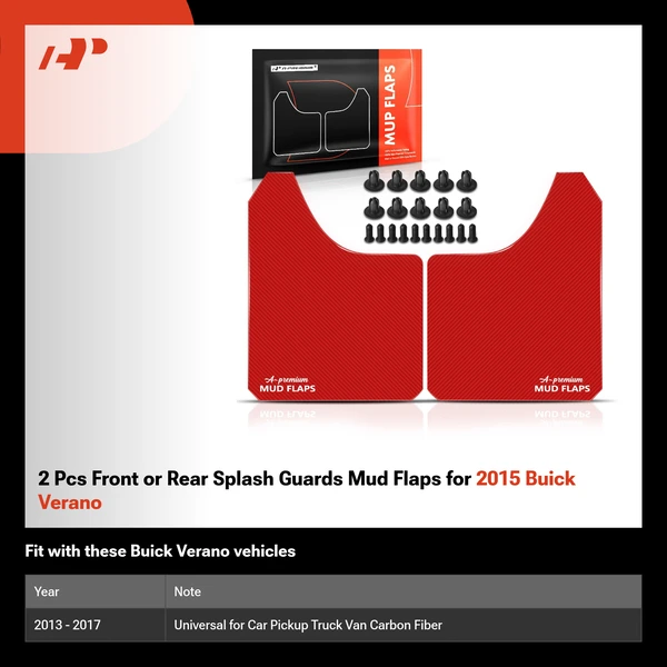 2 Pcs Front or Rear Splash Guards Mud Flaps for 2015 Buick Verano