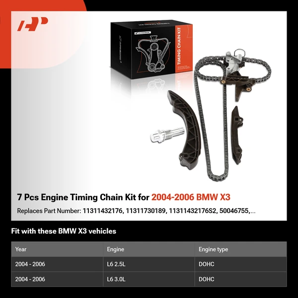 7 Pcs Engine Timing Chain Kit for 2004-2006 BMW X3