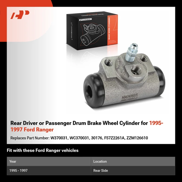Rear Driver or Passenger Drum Brake Wheel Cylinder for 1995-1997 Ford Ranger