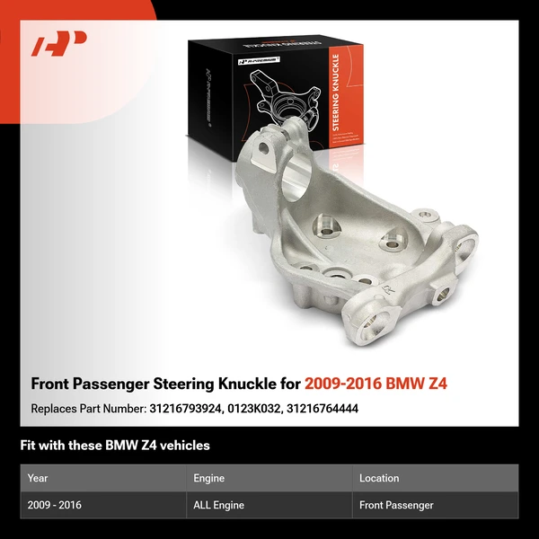 Front Passenger Steering Knuckle for 2009-2016 BMW Z4