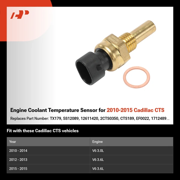 Engine Coolant Temperature Sensor for 2010-2015 Cadillac CTS