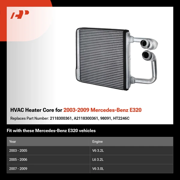 HVAC Heater Core for 2003-2009 Mercedes-Benz E320