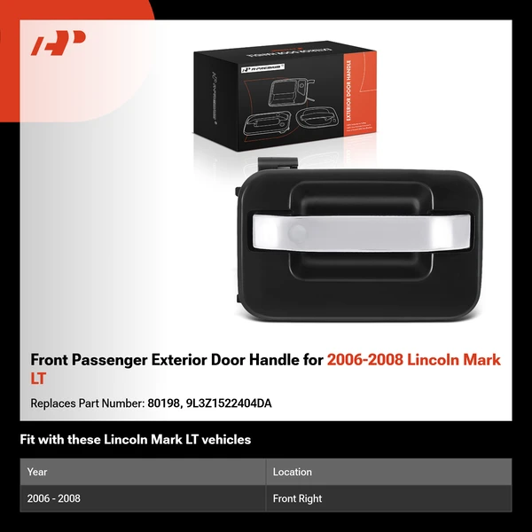 Front Passenger Exterior Door Handle for 2006-2008 Lincoln Mark LT