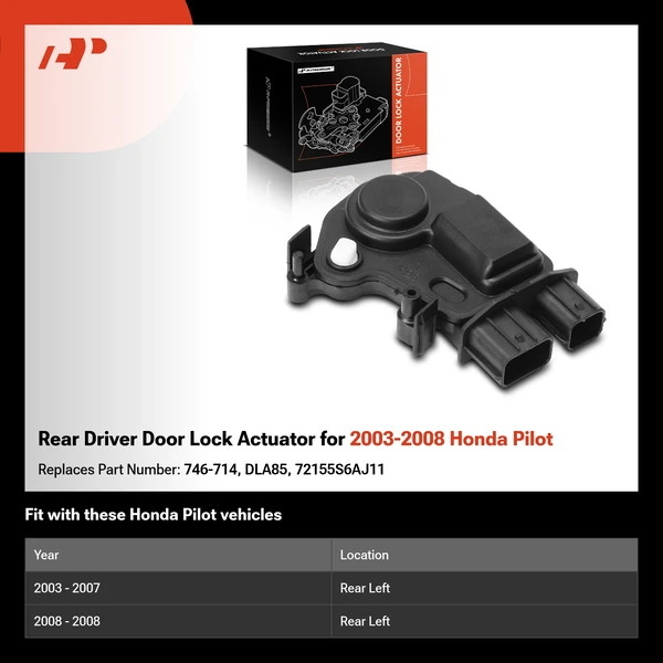 Rear Driver Door Lock Actuator for 2003-2008 Honda Pilot