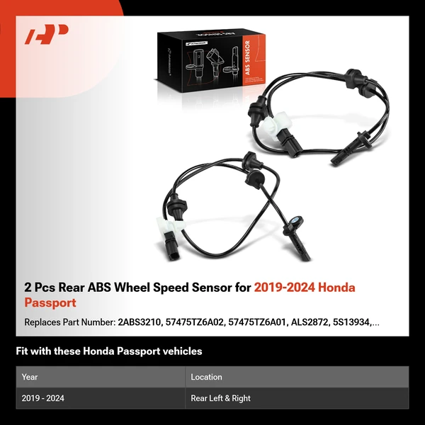 2 Pcs Rear ABS Wheel Speed Sensor for 2019-2024 Honda Passport