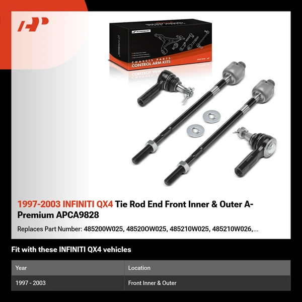 1997-2003 INFINITI QX4 Tie Rod End Front Inner & Outer A-Premium APCA9828