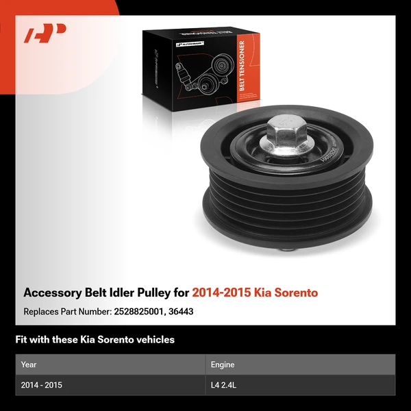 Accessory Belt Idler Pulley for 2014-2015 Kia Sorento