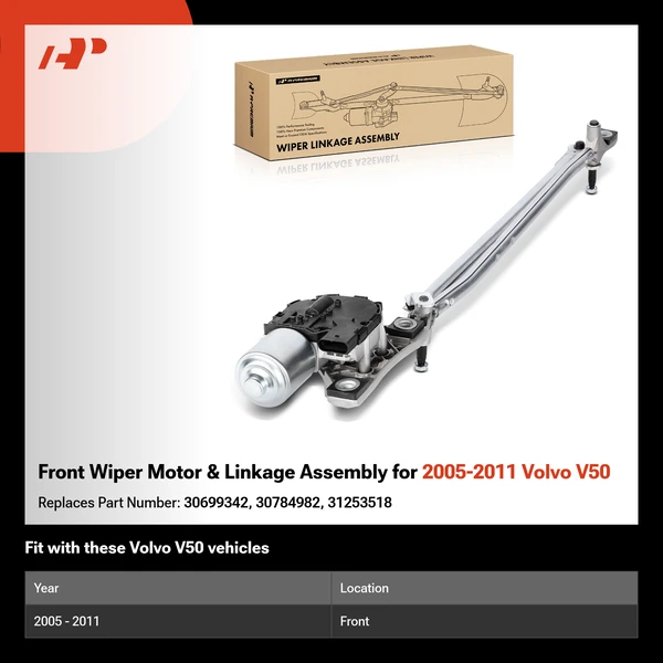 Front Wiper Motor & Linkage Assembly for 2005-2011 Volvo V50