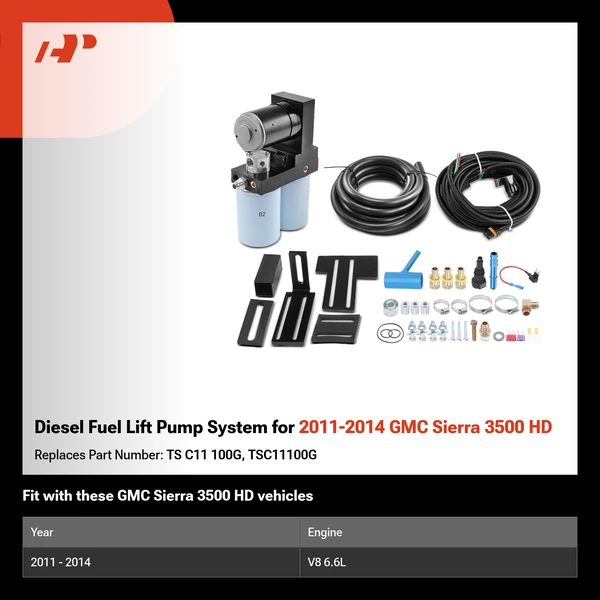 Diesel Fuel Lift Pump System for 2011-2014 GMC Sierra 3500 HD