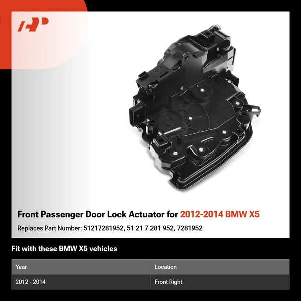 Front Passenger Door Lock Actuator for 2012-2014 BMW X5