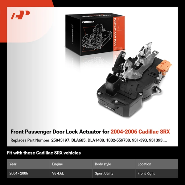 Front Passenger Door Lock Actuator for 2004-2006 Cadillac SRX