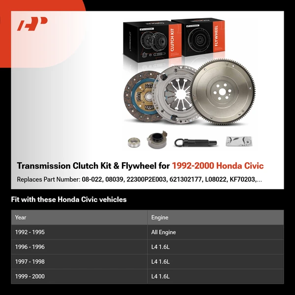 Transmission Clutch Kit & Flywheel for 1992-2000 Honda Civic