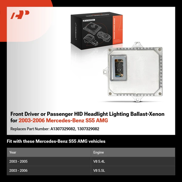 Front Driver or Passenger HID Headlight Lighting Ballast-Xenon for 2003-2006 Mercedes-Benz S55 AMG