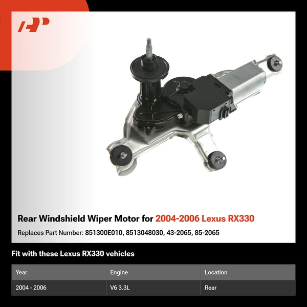 Rear Windshield Wiper Motor for 2004-2006 Lexus RX330