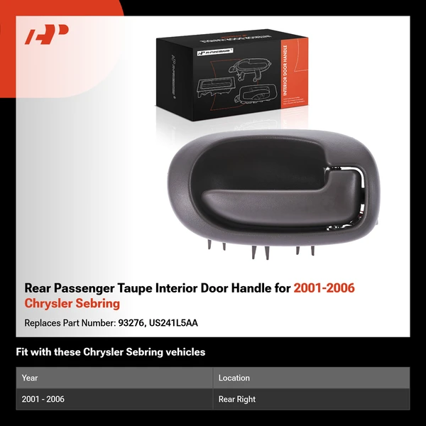 Rear Passenger Taupe Interior Door Handle for 2001-2006 Chrysler Sebring