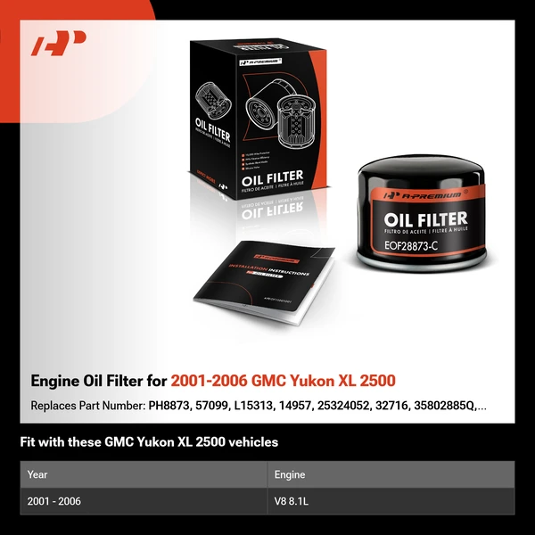 Engine Oil Filter for 2001-2006 GMC Yukon XL 2500