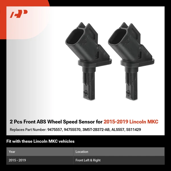 2 Pcs Front ABS Wheel Speed Sensor for 2015-2019 Lincoln MKC