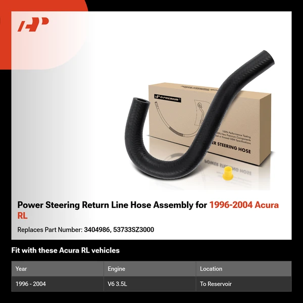 Power Steering Return Line Hose Assembly for 1996-2004 Acura RL