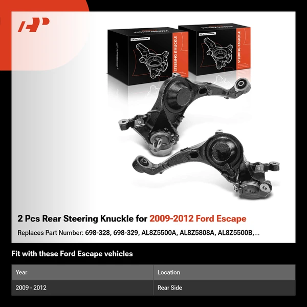 2 Pcs Rear Steering Knuckle for 2009-2012 Ford Escape