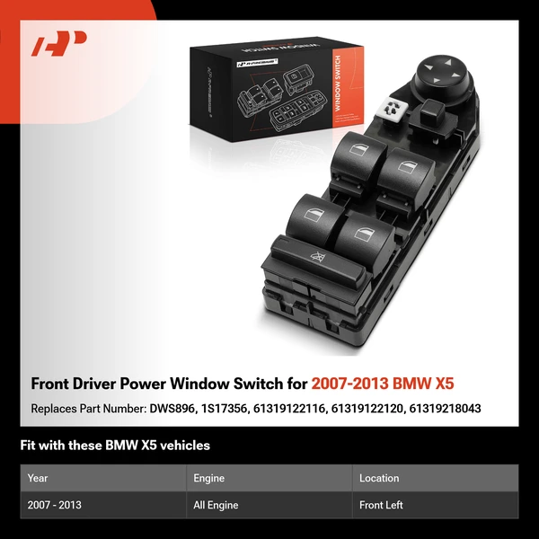 Front Driver Power Window Switch for 2007-2013 BMW X5