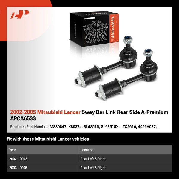 2002-2005 Mitsubishi Lancer Sway Bar Link Rear Side A-Premium APCA6533