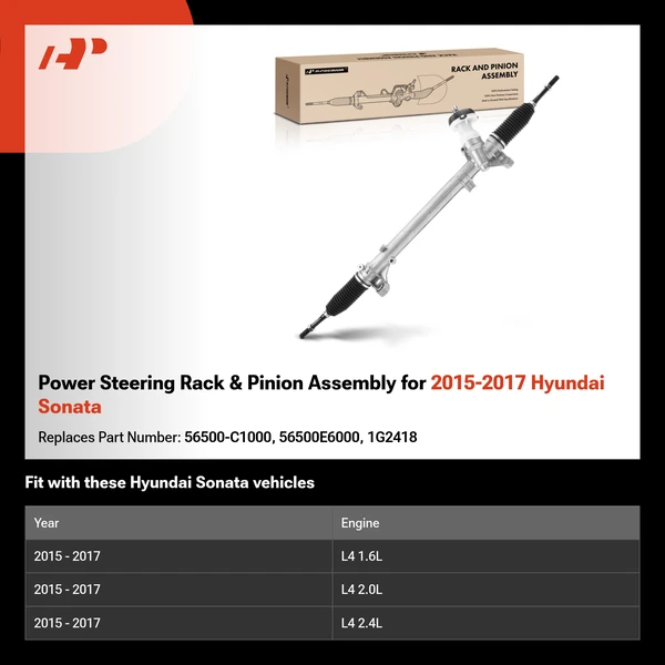 Power Steering Rack & Pinion Assembly for 2015-2017 Hyundai Sonata