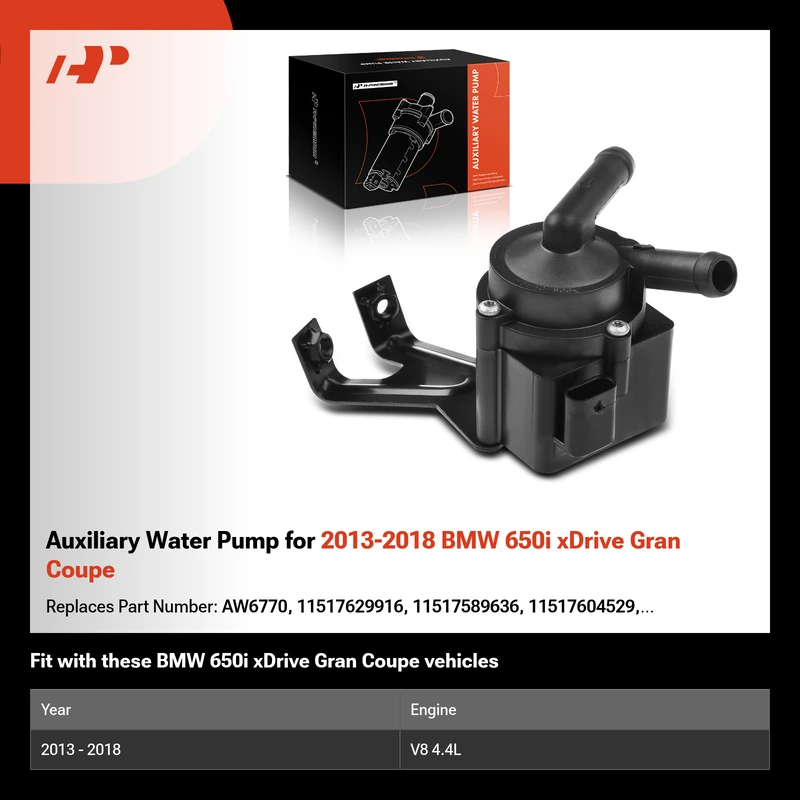 Auxiliary Water Pump for 2013-2018 BMW 650i xDrive Gran Coupe