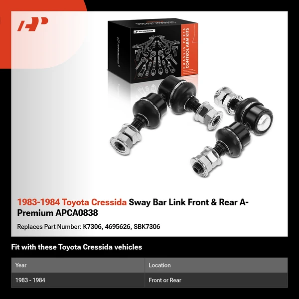 1983-1984 Toyota Cressida Sway Bar Link Front & Rear A-Premium APCA0838