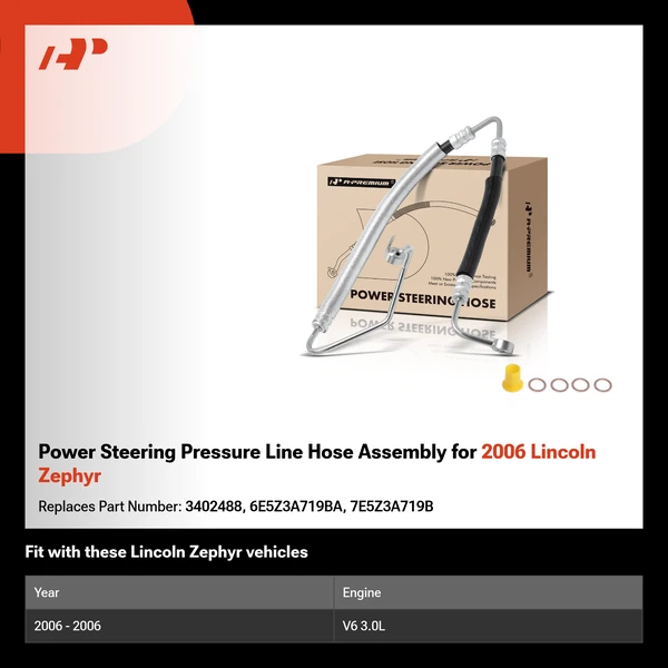 Power Steering Pressure Line Hose Assembly for 2006 Lincoln Zephyr