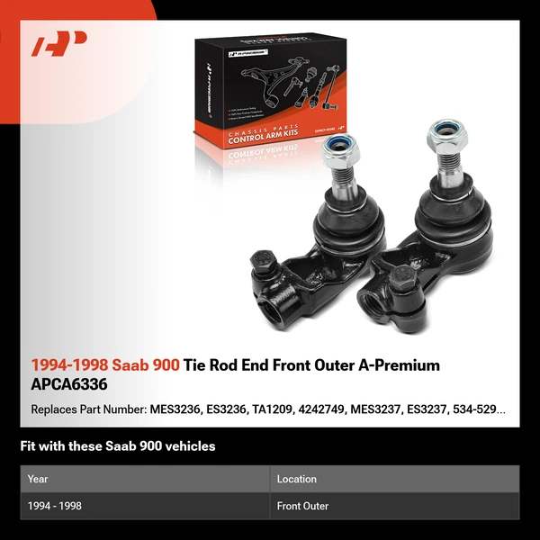 1994-1998 Saab 900 Tie Rod End Front Outer A-Premium APCA6336