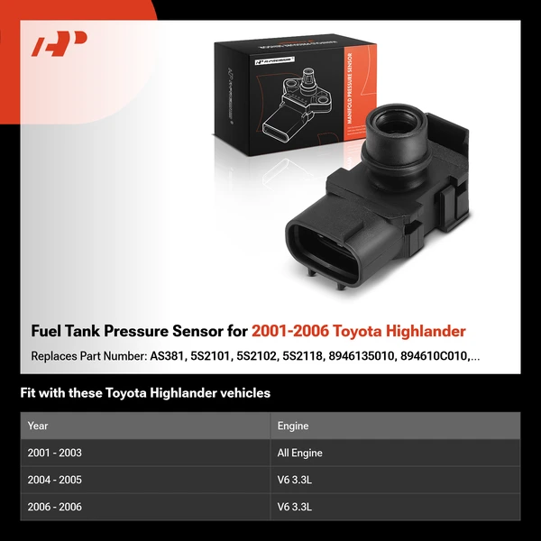 Fuel Tank Pressure Sensor for 2001-2006 Toyota Highlander