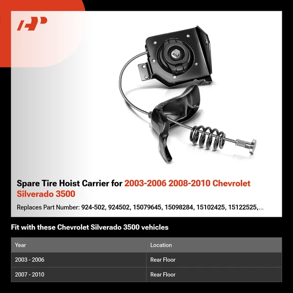 Spare Tire Hoist Carrier for 2003-2006 2008-2010 Chevrolet Silverado 3500