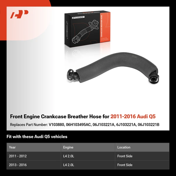 Front Engine Crankcase Breather Hose for 2011-2016 Audi Q5