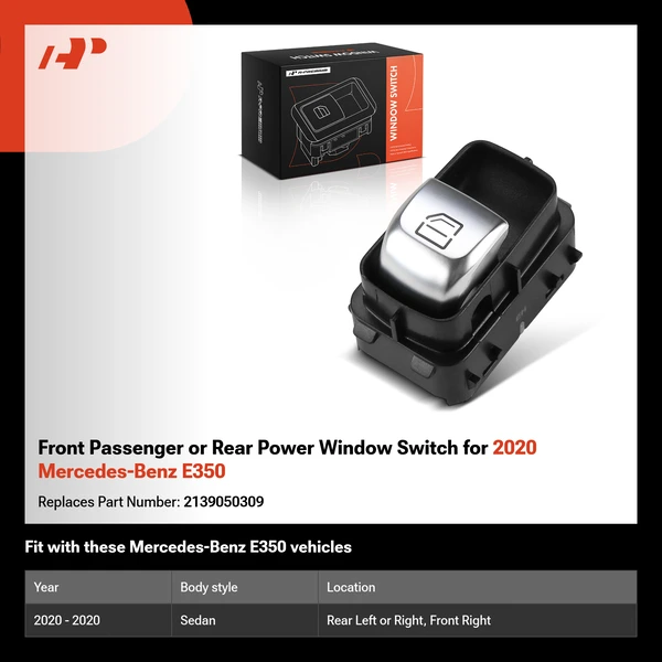 Front Passenger or Rear Power Window Switch for 2020 Mercedes-Benz E350