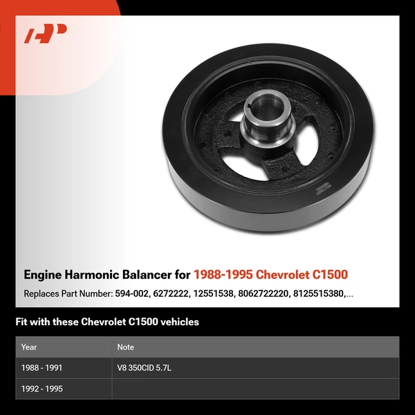Engine Harmonic Balancer for 1988-1995 Chevrolet C1500