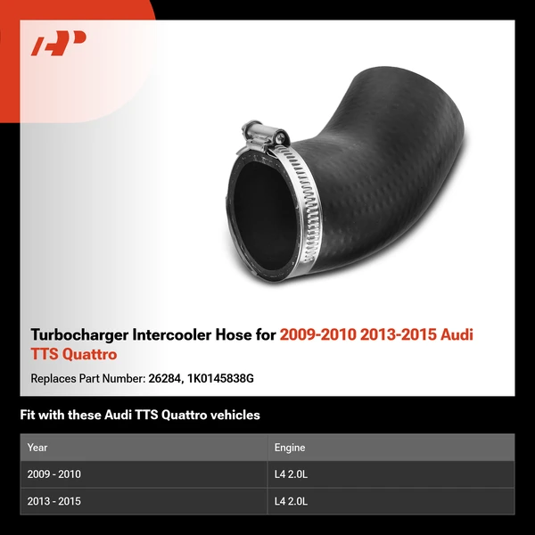 Turbocharger Intercooler Hose for 2009-2010 2013-2015 Audi TTS Quattro