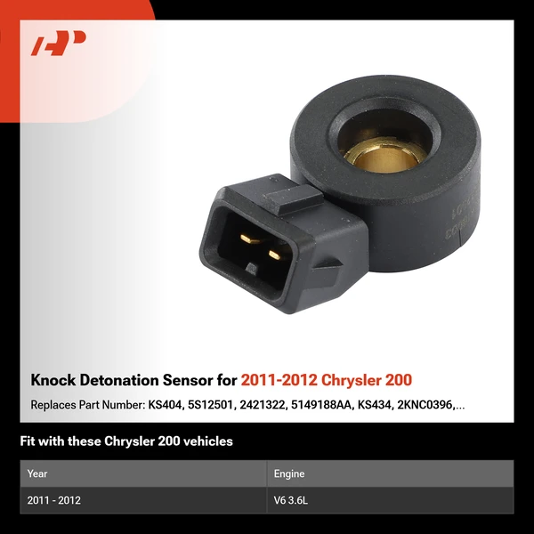 Knock Detonation Sensor for 2011-2012 Chrysler 200