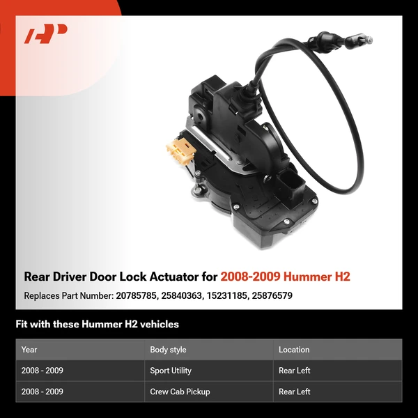 Rear Driver Door Lock Actuator for 2008-2009 Hummer H2