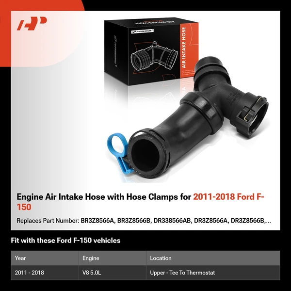 Engine Air Intake Hose with Hose Clamps for 2011-2018 Ford F-150