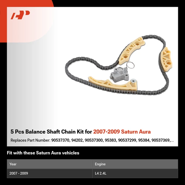 5 Pcs Balance Shaft Chain Kit for 2007-2009 Saturn Aura