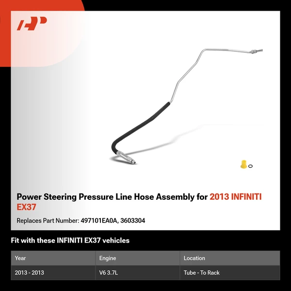 Power Steering Pressure Line Hose Assembly for 2013 INFINITI EX37