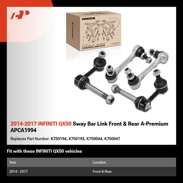 2014-2017 INFINITI QX50 Sway Bar Link Front & Rear A-Premium APCA1994