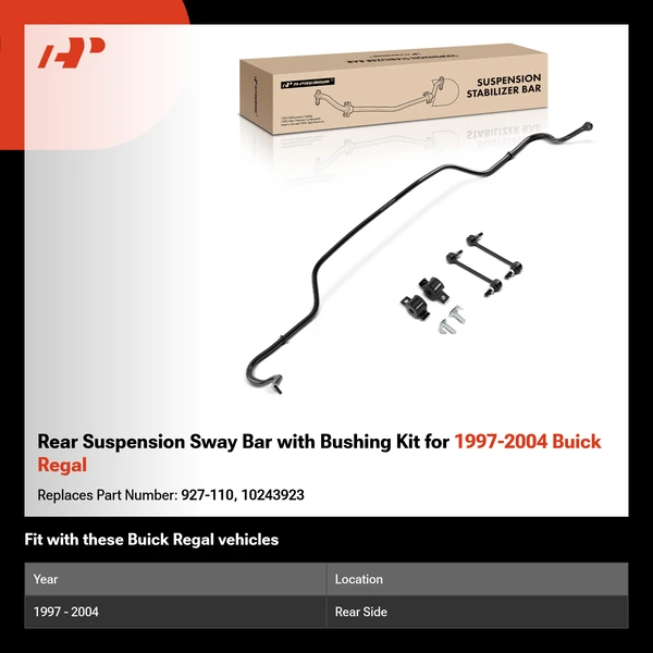 Rear Suspension Sway Bar with Bushing Kit for 1997-2004 Buick Regal